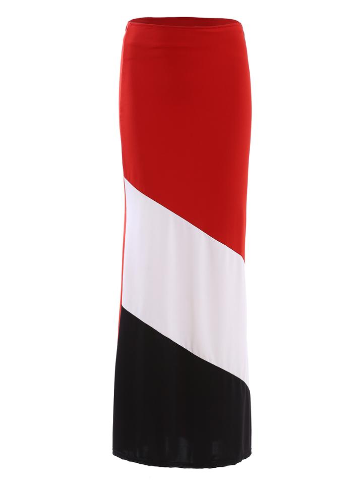 Shein Color Block Long Skirt