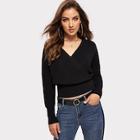 Shein Surplice Neck Solid Jumper