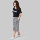 Shein Girls Letter Print Tee With Pants