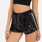 Shein Letter Print Side Mixed Media Shorts