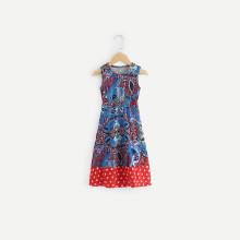 Shein Girls Contrast Polka Dot Printed Dress