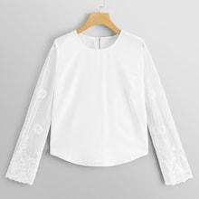 Shein Mesh Contrast Solid Top