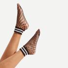 Shein Striped Trim Fishnet Socks