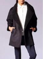 Rosewe Mature Black Turndown Collar Long Sleeve Woman Coat