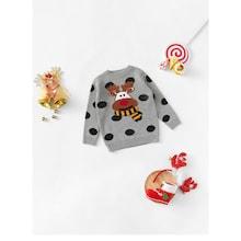 Shein Boys Christmas Print Polka Dot Sweater