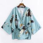 Shein Split Side Tie Waist Floral Kimono