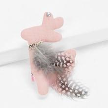 Shein Girls Feather Decorated Cartoon Hair Clip