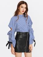 Shein Tied Ribbon Detail Multiway Gingham Blouse