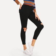 Shein Button Waist Cut Out Jeans