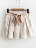 Shein Tie Waist Gingham Skirt Shorts