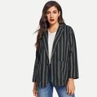 Shein Dual Pocket Pinstripe Blazer