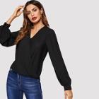 Shein Bishop Sleeve Draped Top