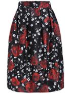 Shein Multicolor Rose Print Midi Skirt