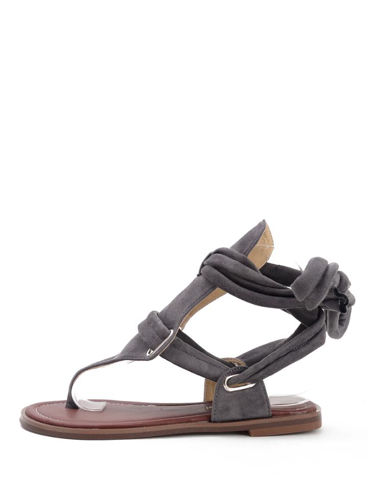 Shein Grey Faux Suede Flip Sandals