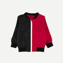 Shein Toddler Boys Letter Print Color Block Jacket
