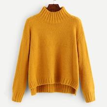 Shein Drop Shoulder Stepped Hem Sweater