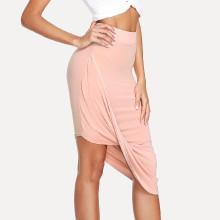 Shein Asymmetrical Hem Pleated Skirt