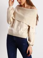Shein Apricot Off The Shoulder Sweater