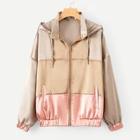 Shein Satin Cut And Sew Hooded Jacket