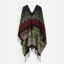 Shein Fringe Hem Chevron Scarf