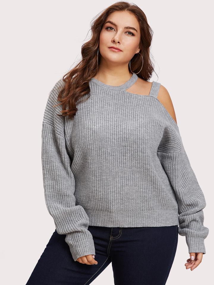Shein Asymmetrical Cutout Shoulder Jumper