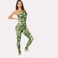 Shein Lace Up Side Skinny Jumpsuit