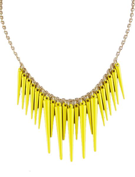 Shein Exaggerate Yellow Plated Spike Necklace