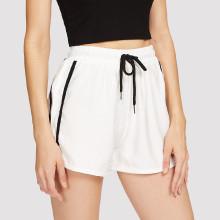 Shein Drawstring Waist Tape Side Shorts
