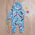 Shein Toddler Boys Fox Print Hooded Jumpsuit