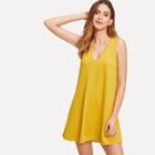 Shein Plunging Neck Solid Dress
