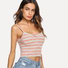 Shein Button Front Striped Cami Top
