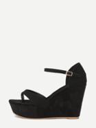 Shein Faux Suede Ankle Strap Wedges
