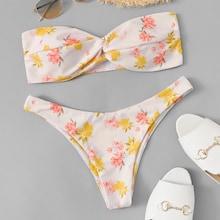 Shein Twist Random Floral Bikini Set