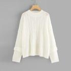 Shein Ruffle Sleeve Cable Knit Jumper