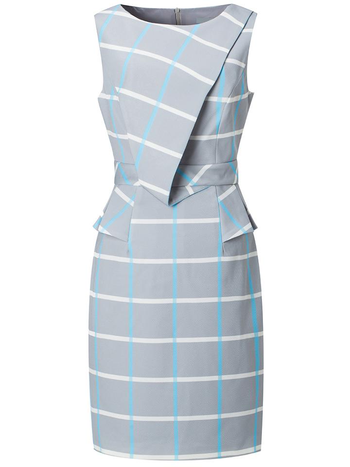 Shein Blue Sleeveless Fold Bodycon Short Peplum Dres
