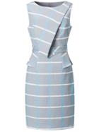 Shein Blue Sleeveless Fold Bodycon Short Peplum Dres