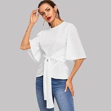 Shein Knot Front Solid Top