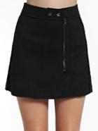Shein Black High Waist Zipper Skirt