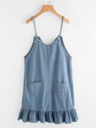 Shein Frill Hem Chambray Cami Dress