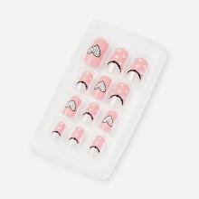 Shein Heart Pattern Sweet False Nail 12pcs