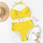 Shein Plus Ladder Cut-out Plain Bikini Set