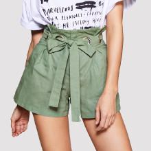 Shein Frill Waist Self Belt Shorts