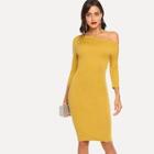 Shein Asymmetric Neck Solid Dress
