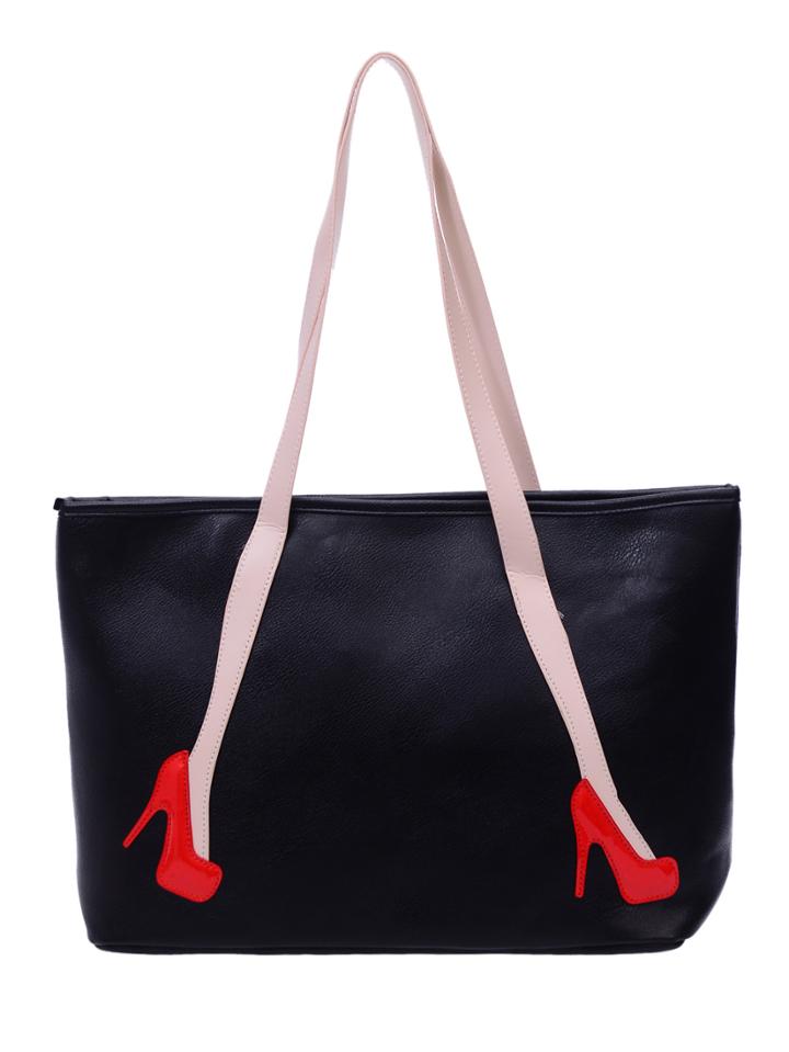 Shein Fun Strap Tote Bag - Black