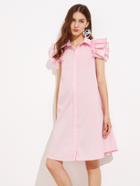 Shein Ruffle Sleeve Swing Shirt Dress