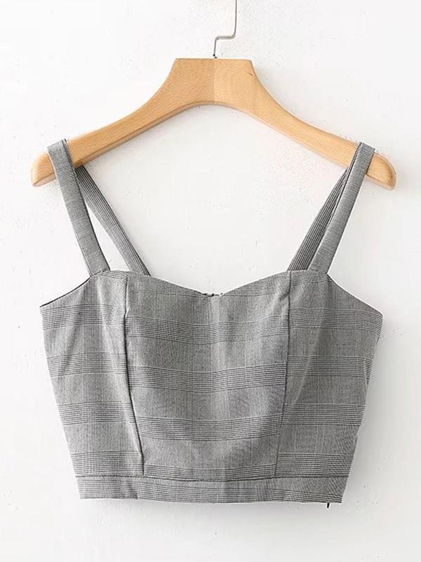 Shein Glen Plaid Crop Cami Top