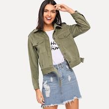 Shein Pocket Front Button Up Denim Jacket
