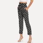 Shein Belted Polka Dot Pants