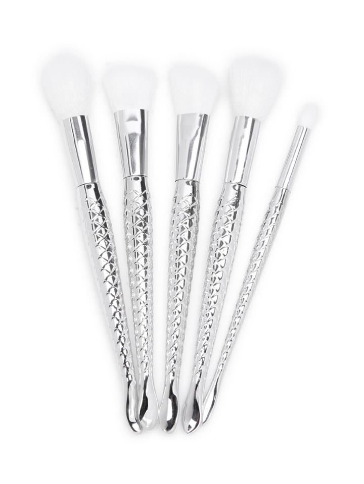 Shein Sliver Mermaid Handle Design Makeup Brush 5pcs