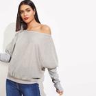 Shein Leg-of-mutton Sleeve Solid Sweater